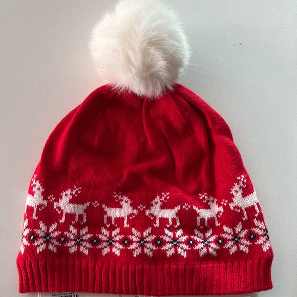 Janie and Jack Accessories Nwt Janie And Jack Red Knit Reindeer Hat